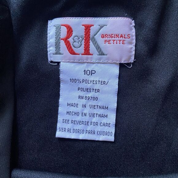 Vtg R&K ORIGINALS Dress Sleeveless Floral Whimsygoth Fairy Women 10 Petite Black - Picture 4 of 7